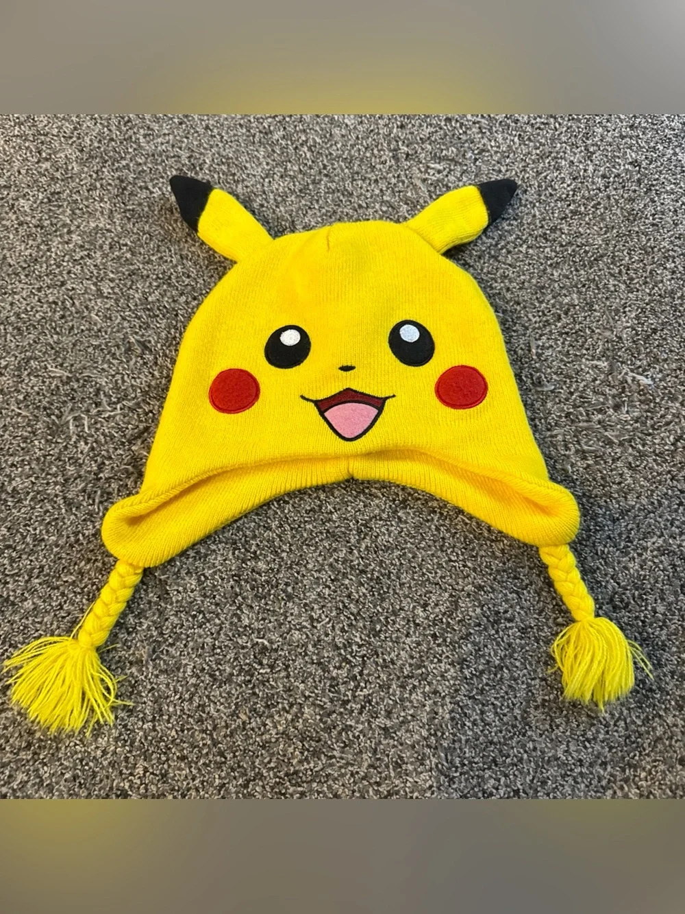 2015 Pokemon Pikachu One Size Fits Most Beanie Cap Hat Cosplay Yellow